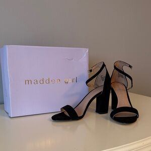 Madden Girl Black Ankle Strap Heels